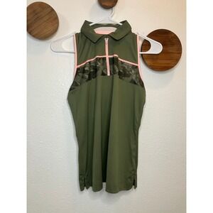 Slazenger Army Green Camo Sleeveless Golf‎ Shirt Women's Size Small